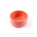 pink wooden frame ceramic pet dog round bowl